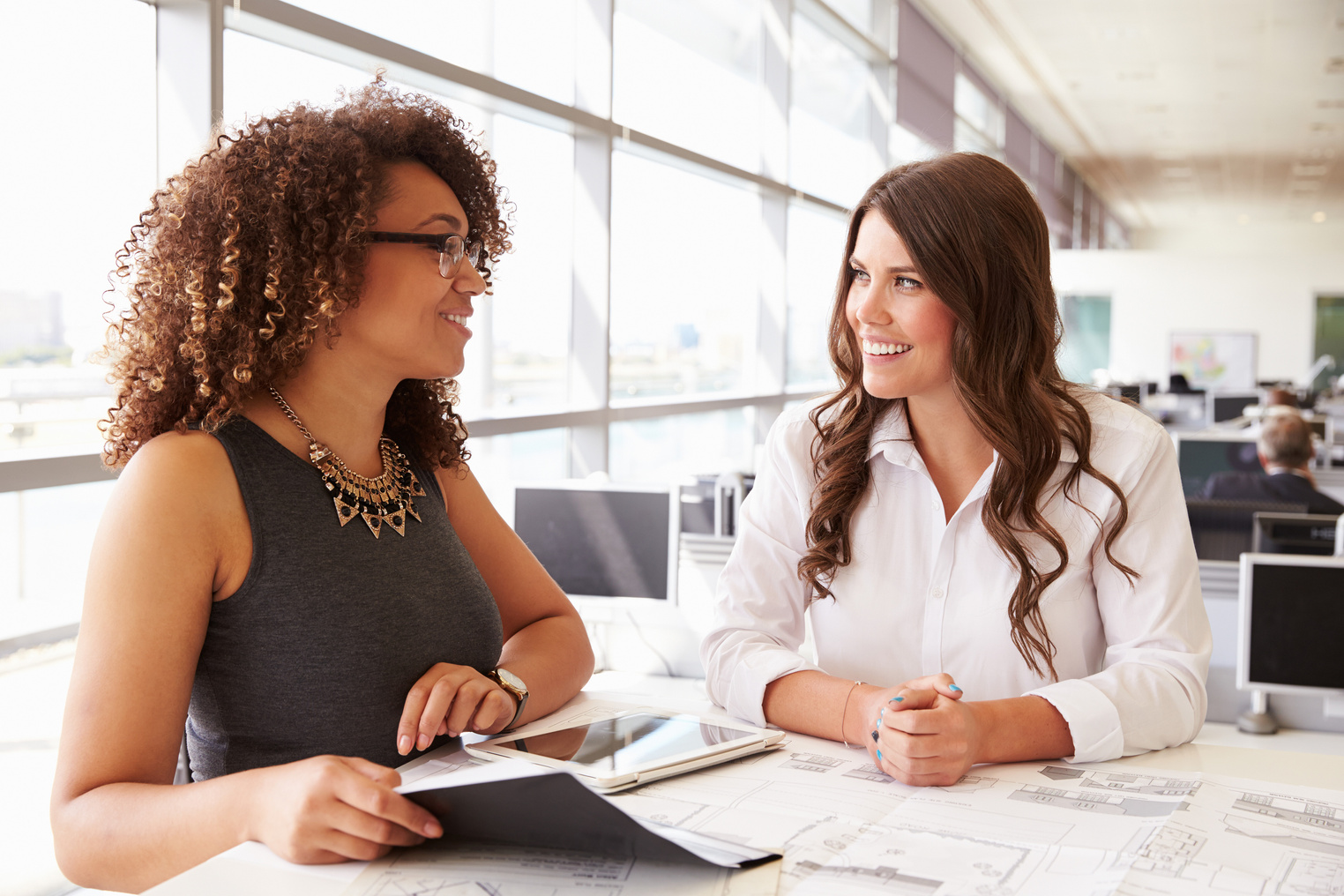 Two Women Working Together 